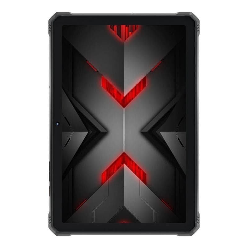 Hotwav R9 Ultra 11 8GB/512GB 5G Vermelho Rugged com tela grande, bordas reforçadas, design robusto em preto com detalhes vermelhos em V iluminados
